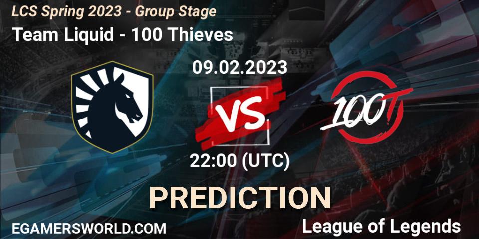 Prognoza Team Liquid - 100 Thieves. 10.02.23, LoL, LCS Spring 2023 - Group Stage