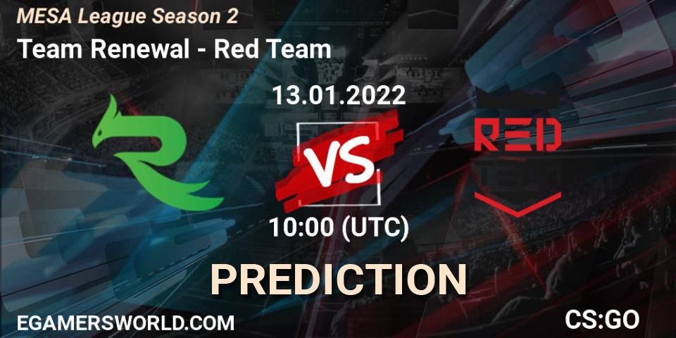 Prognoza Team Renewal - Red Team. 13.01.2022 at 10:00, Counter-Strike (CS2), MESA League Season 2