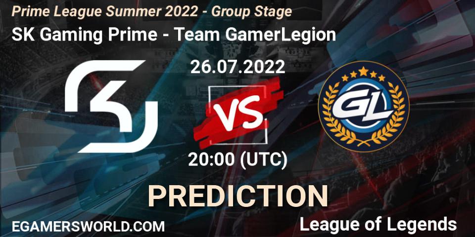 Prognoza SK Gaming Prime - Team GamerLegion. 26.07.2022 at 20:00, LoL, Prime League Summer 2022 - Group Stage