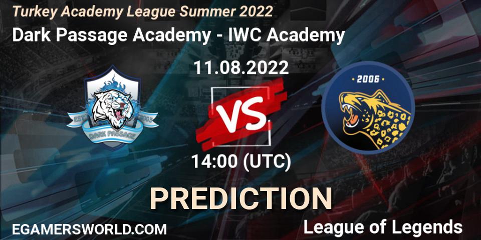 Prognoza Dark Passage Academy - IWC Academy. 11.08.2022 at 14:00, LoL, Turkey Academy League Summer 2022