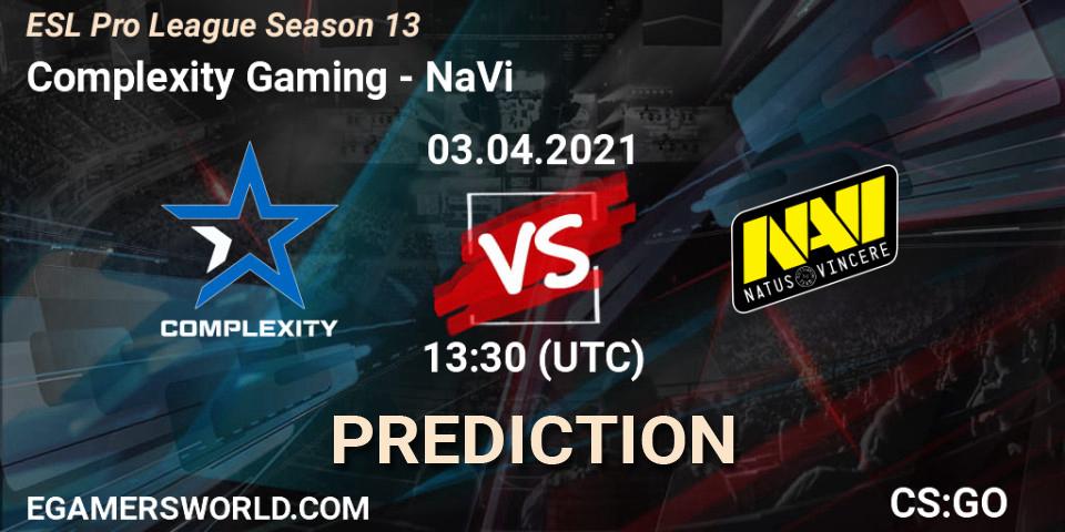 Prognoza Complexity Gaming - NaVi. 03.04.21, CS2 (CS:GO), ESL Pro League Season 13