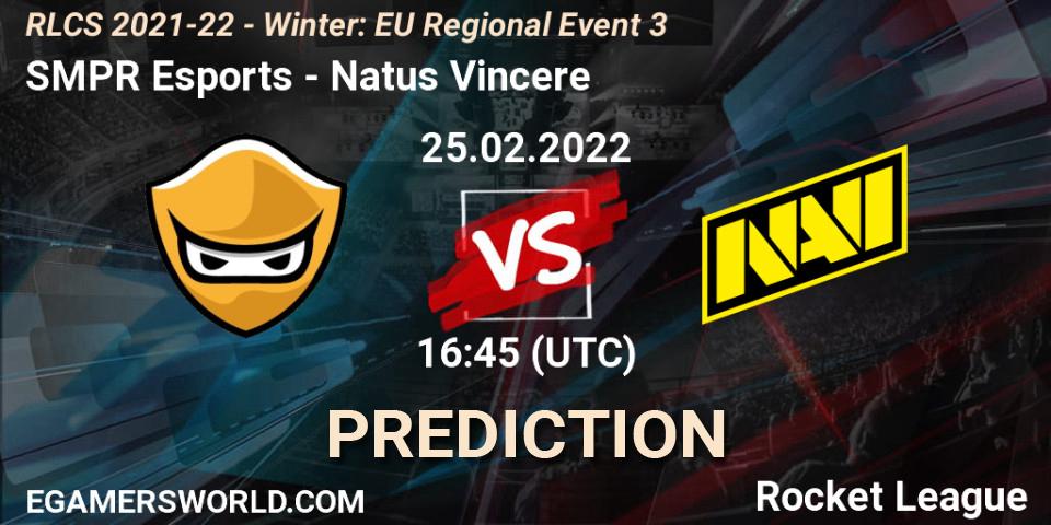 Prognoza SMPR Esports - Natus Vincere. 25.02.2022 at 16:45, Rocket League, RLCS 2021-22 - Winter: EU Regional Event 3