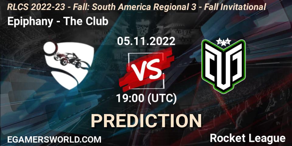 Prognoza Epiphany - The Club. 05.11.2022 at 20:00, Rocket League, RLCS 2022-23 - Fall: South America Regional 3 - Fall Invitational