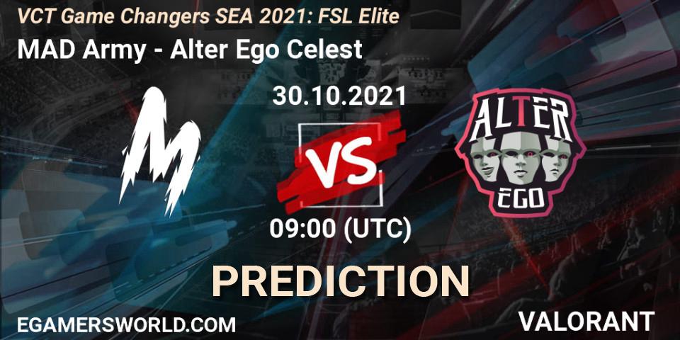 Prognoza MAD Army - Alter Ego Celestè. 30.10.2021 at 08:00, VALORANT, VCT Game Changers SEA 2021: FSL Elite