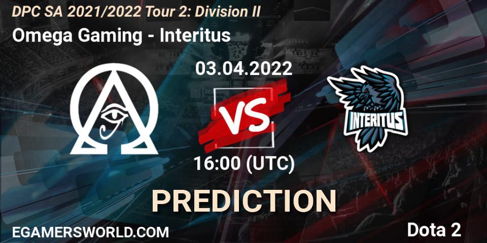 Prognoza Omega Gaming - Interitus. 03.04.2022 at 16:01, Dota 2, DPC 2021/2022 Tour 2: SA Division II (Lower)