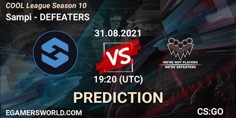 Prognoza Sampi - DEFEATERS. 31.08.2021 at 19:20, Counter-Strike (CS2), COOL League Season 10