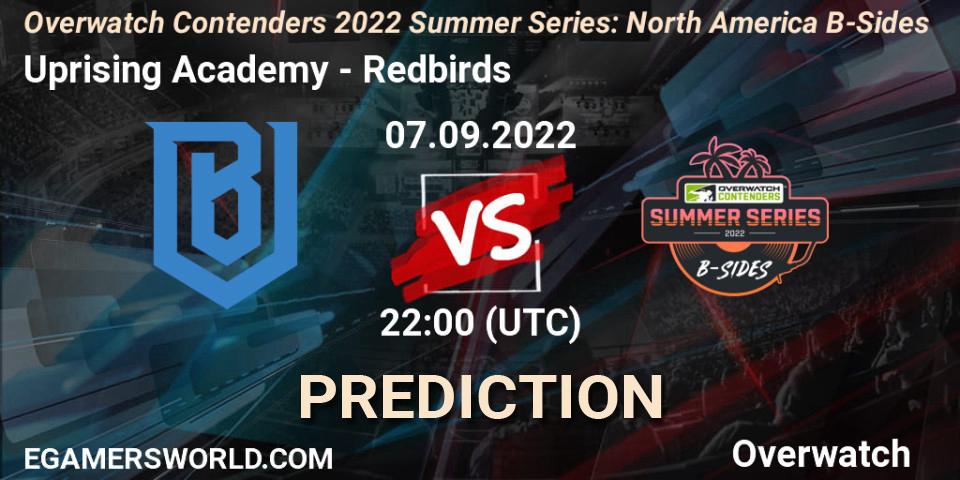 Prognoza Uprising Academy - Redbirds. 07.09.22, Overwatch, Overwatch Contenders 2022 Summer Series: North America B-Sides