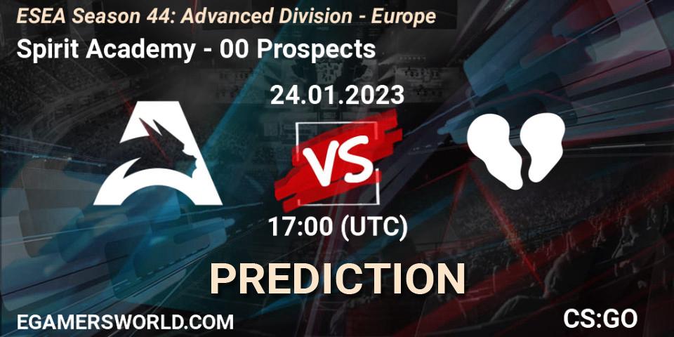 Prognoza Spirit Academy - 00 Prospects. 26.01.23, CS2 (CS:GO), ESEA Season 44: Advanced Division - Europe