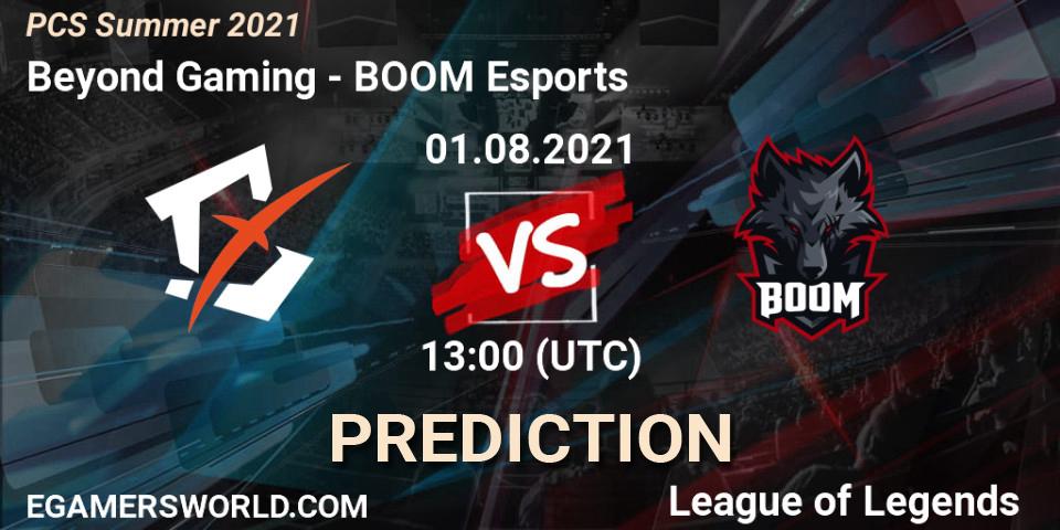Prognoza Beyond Gaming - BOOM Esports. 01.08.2021 at 13:00, LoL, PCS Summer 2021