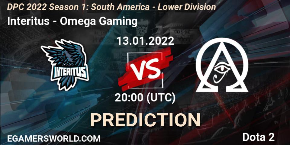 Prognoza Interitus - Omega Gaming. 13.01.2022 at 20:00, Dota 2, DPC 2022 Season 1: South America - Lower Division