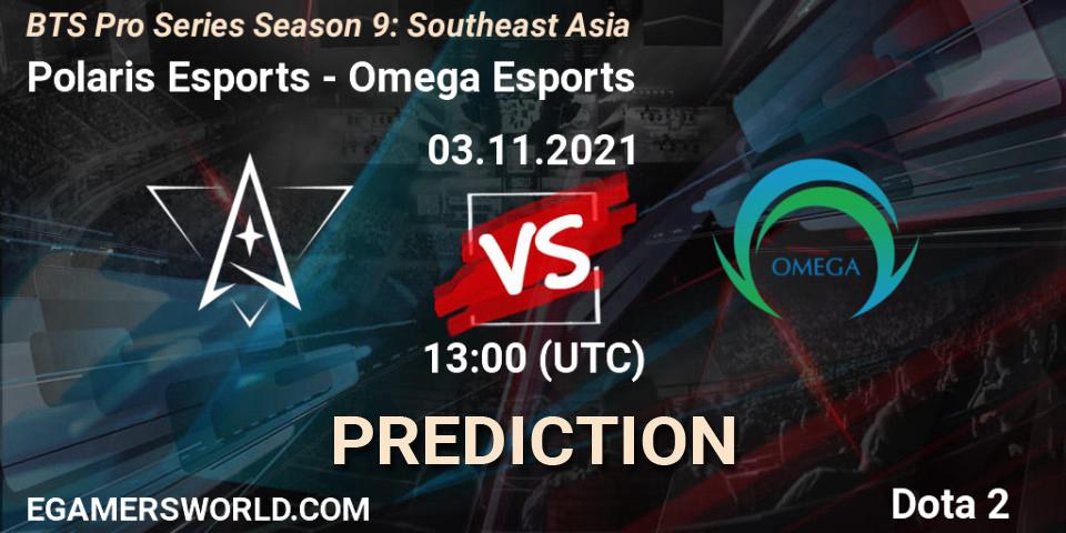 Prognoza Polaris Esports - Omega Esports. 03.11.2021 at 13:20, Dota 2, BTS Pro Series Season 9: Southeast Asia