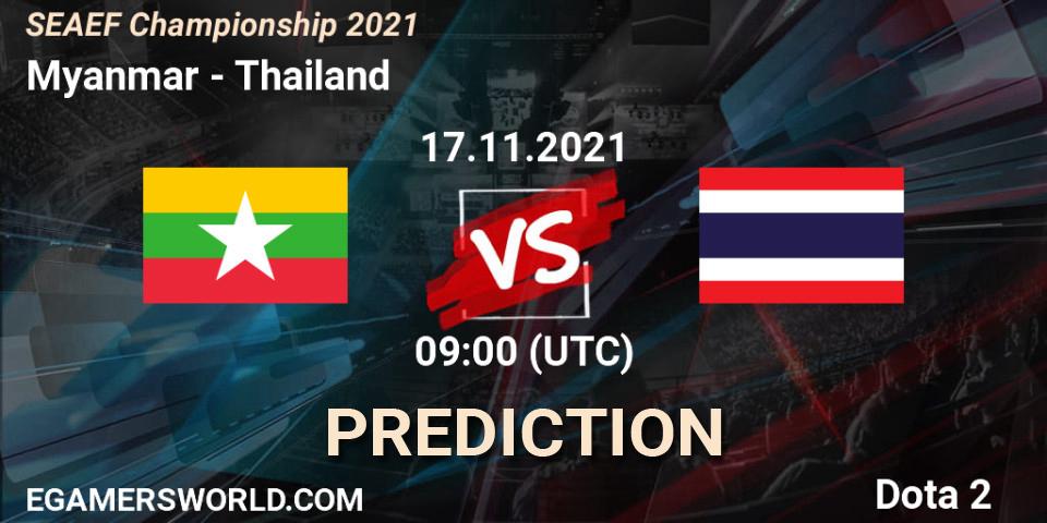 Prognoza Team Myanmar - Thailand. 17.11.2021 at 08:59, Dota 2, SEAEF Dota2 Championship 2021