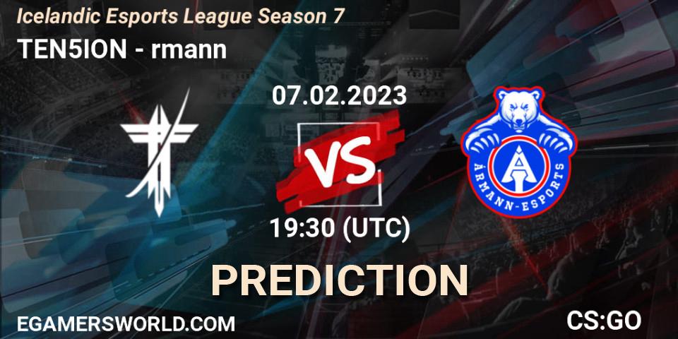 Prognoza TEN5ION - Ármann. 07.02.23, CS2 (CS:GO), Icelandic Esports League Season 7