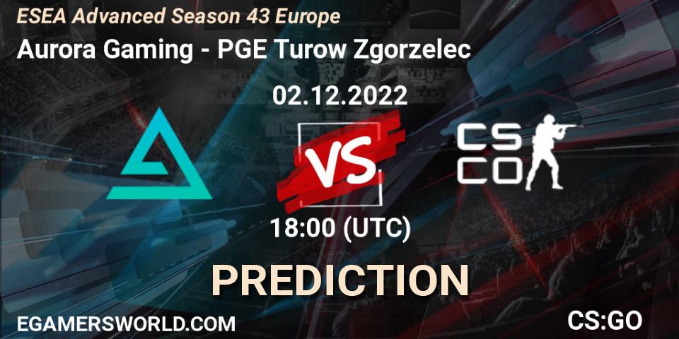 Prognoza Aurora - PGE Turow Zgorzelec. 02.12.22, CS2 (CS:GO), ESEA Season 43: Advanced Division - Europe