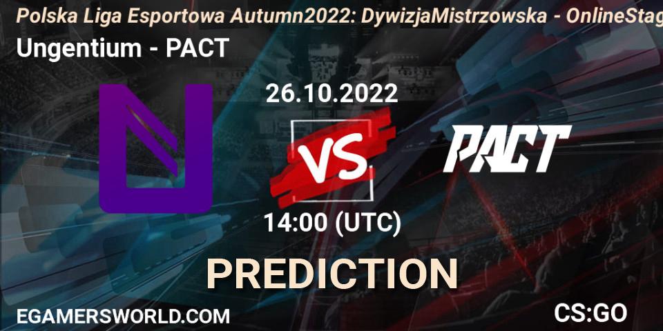 Prognoza Ungentium - PACT. 26.10.2022 at 14:00, Counter-Strike (CS2), Polska Liga Esportowa Autumn 2022: Dywizja Mistrzowska - Online Stage