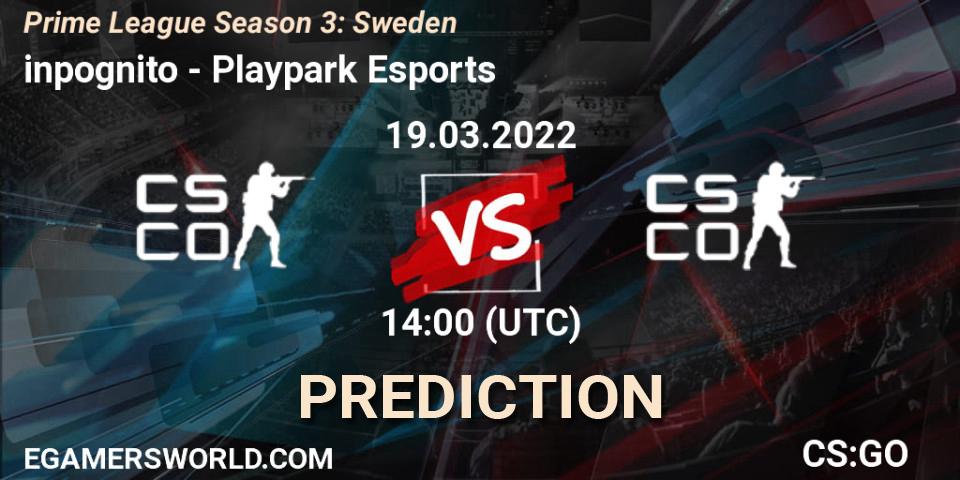 Prognoza inpognito - Playpark Esports. 19.03.2022 at 14:00, Counter-Strike (CS2), Prime League Season 3: Sweden