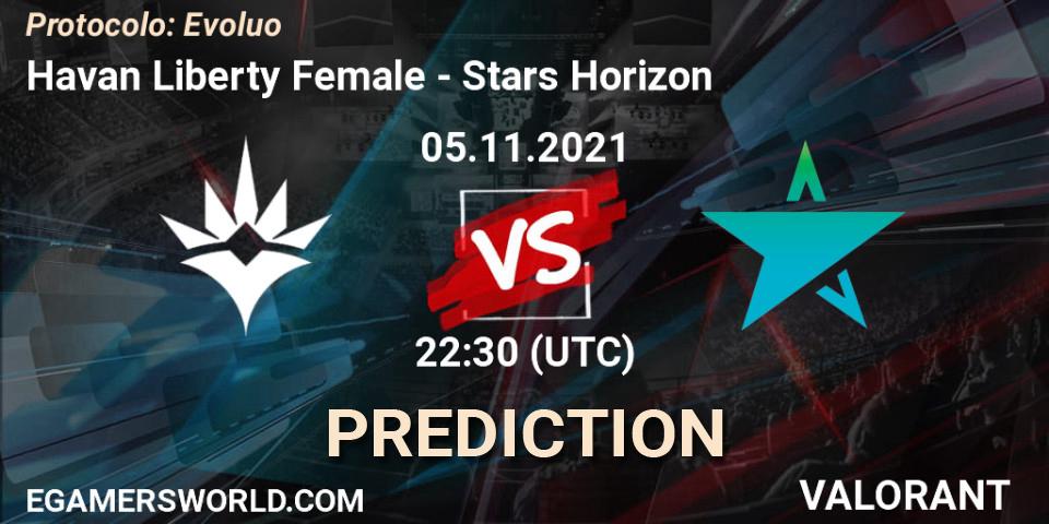Prognoza Havan Liberty Female - Stars Horizon. 05.11.2021 at 22:30, VALORANT, Protocolo: Evolução