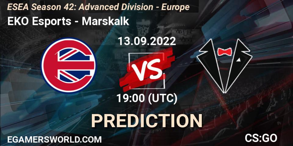 Prognoza EKO Esports - Marskalk. 13.09.2022 at 19:00, Counter-Strike (CS2), ESEA Season 42: Advanced Division - Europe