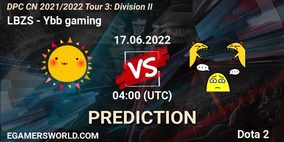 Prognoza LBZS - Ybb gaming. 17.06.2022 at 04:02, Dota 2, DPC CN 2021/2022 Tour 3: Division II