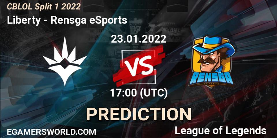 Prognoza Liberty - Rensga eSports. 23.01.2022 at 17:00, LoL, CBLOL Split 1 2022