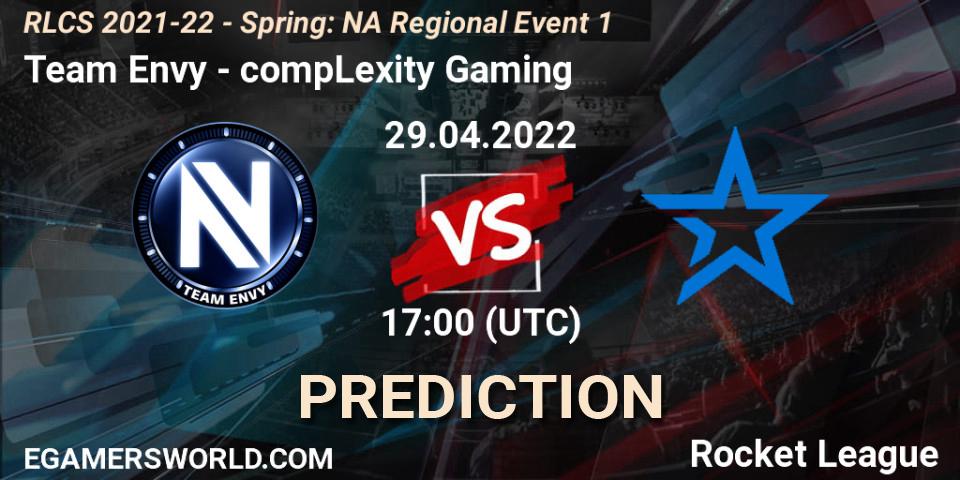 Prognoza Team Envy - compLexity Gaming. 29.04.2022 at 17:00, Rocket League, RLCS 2021-22 - Spring: NA Regional Event 1