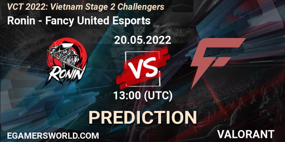 Prognoza Ronin - Fancy United Esports. 20.05.2022 at 13:00, VALORANT, VCT 2022: Vietnam Stage 2 Challengers