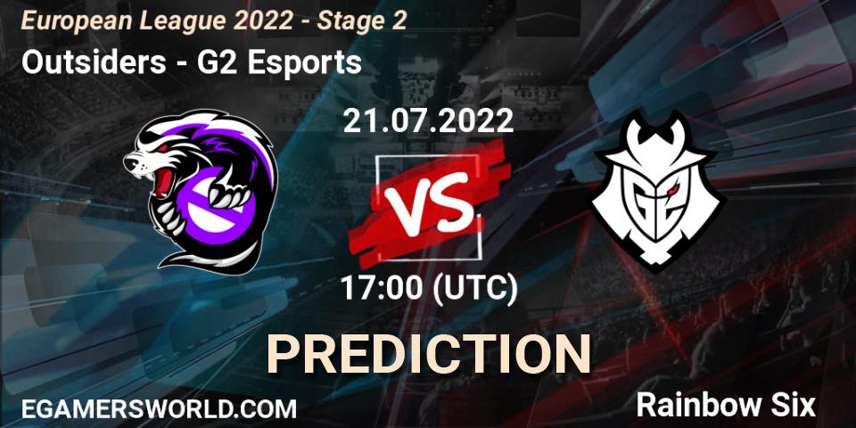Prognoza Outsiders - G2 Esports. 21.07.2022 at 21:00, Rainbow Six, European League 2022 - Stage 2
