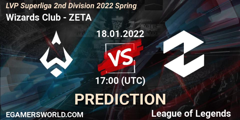 Prognoza Wizards Club - ZETA. 19.01.22, LoL, LVP Superliga 2nd Division 2022 Spring