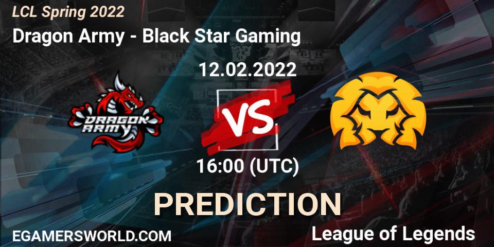 Prognoza Dragon Army - Black Star Gaming. 12.02.2022 at 16:00, LoL, LCL Spring 2022