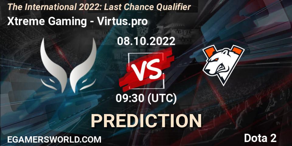 Prognoza Xtreme Gaming - Virtus.pro. 08.10.2022 at 09:19, Dota 2, The International 2022: Last Chance Qualifier
