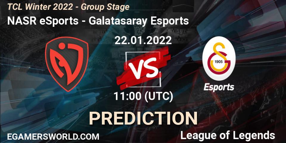 Prognoza NASR eSports - Galatasaray Esports. 22.01.2022 at 11:00, LoL, TCL Winter 2022 - Group Stage