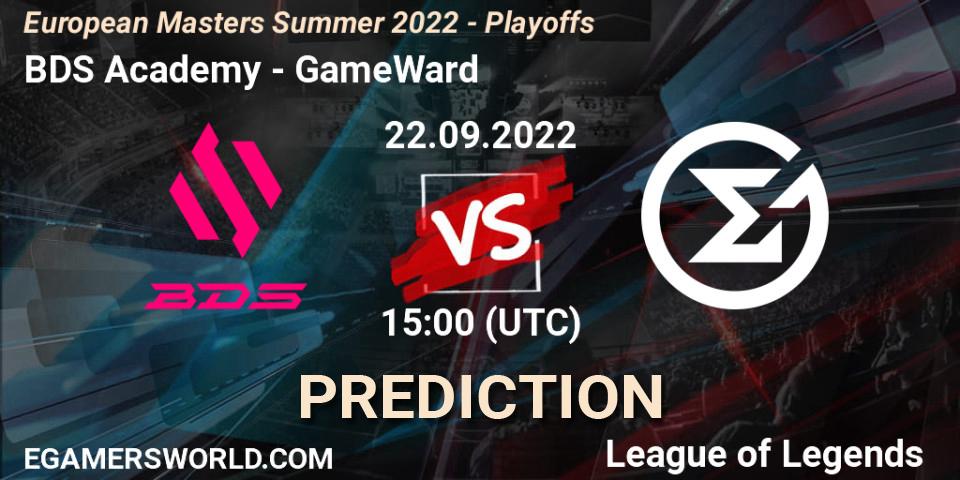 Prognoza BDS Academy - GameWard. 21.09.2022 at 15:00, LoL, European Masters Summer 2022 - Playoffs