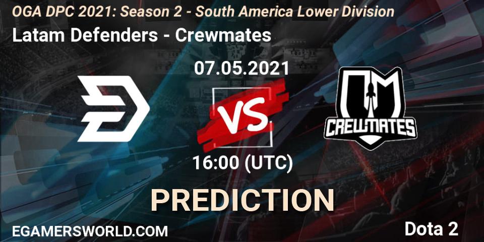 Prognoza Latam Defenders - Crewmates. 07.05.2021 at 16:01, Dota 2, OGA DPC 2021: Season 2 - South America Lower Division 