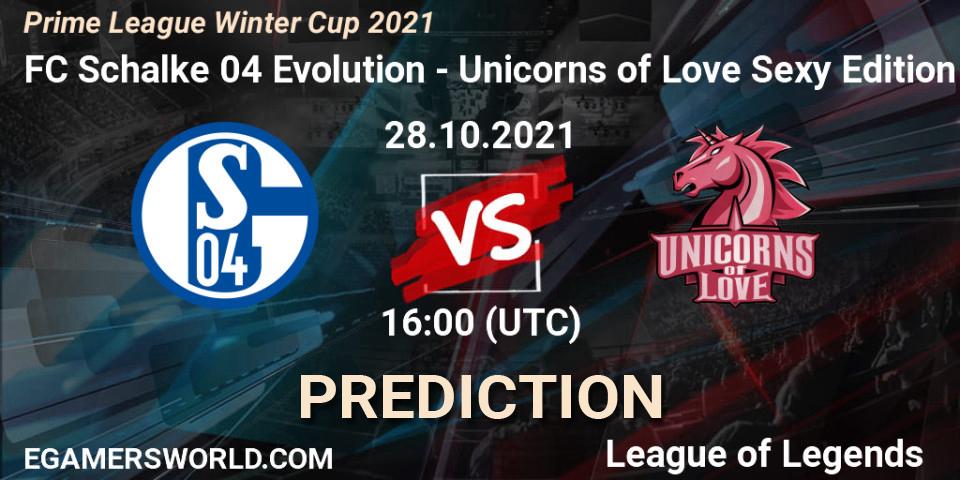 Prognoza FC Schalke 04 Evolution - Unicorns of Love Sexy Edition. 28.10.21, LoL, Prime League Winter Cup 2021