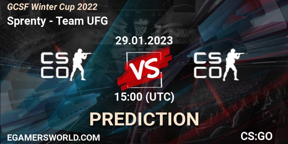 Prognoza Sprenty - Team UFG. 29.01.23, CS2 (CS:GO), GCSF Winter Cup 2022