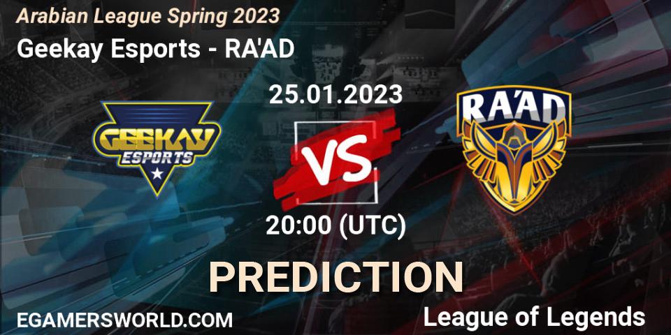 Prognoza Geekay Esports - RA'AD. 02.02.23, LoL, Arabian League Spring 2023