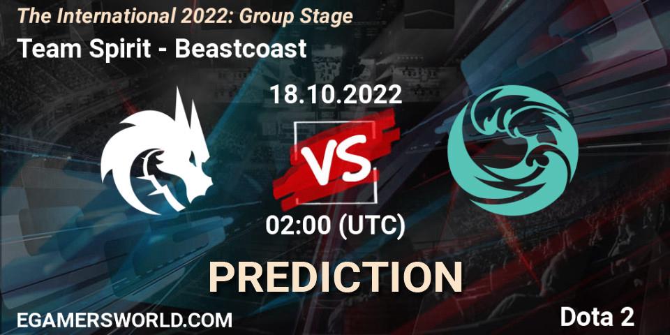 Prognoza Team Spirit - Beastcoast. 18.10.2022 at 02:09, Dota 2, The International 2022: Group Stage