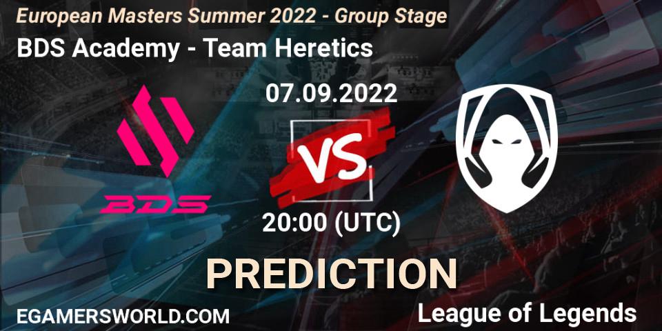 Prognoza BDS Academy - Team Heretics. 07.09.2022 at 20:00, LoL, European Masters Summer 2022 - Group Stage