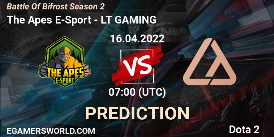 Prognoza The Apes E-Sport - LT GAMING. 16.04.2022 at 09:00, Dota 2, Battle Of Bifrost Season 2