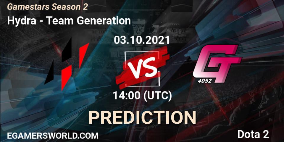 Prognoza Hydra - Team Generation. 03.10.2021 at 14:09, Dota 2, Gamestars Season 2