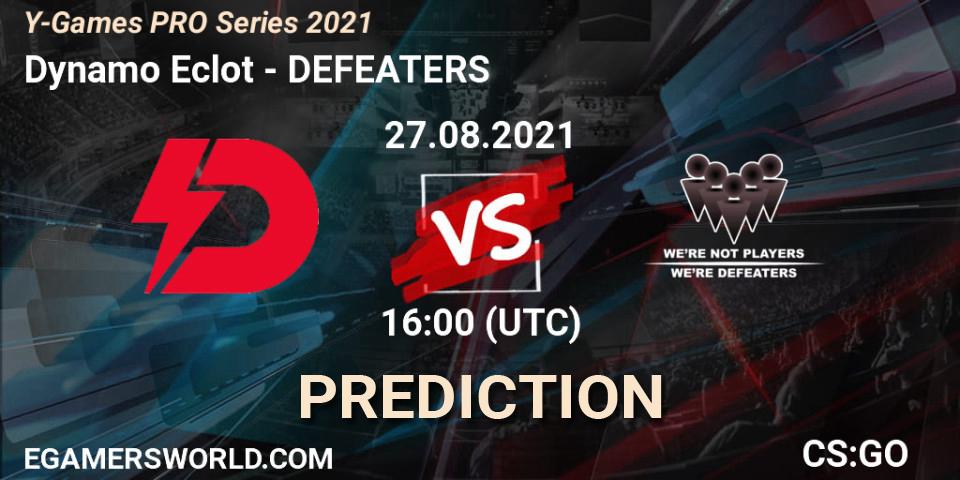 Prognoza Dynamo Eclot - DEFEATERS. 27.08.2021 at 16:00, Counter-Strike (CS2), Y-Games PRO Series 2021