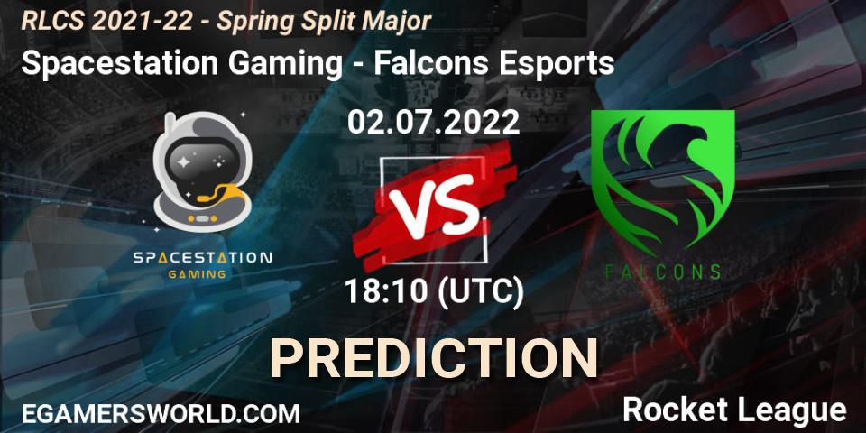 Prognoza Spacestation Gaming - Falcons Esports. 02.07.22, Rocket League, RLCS 2021-22 - Spring Split Major