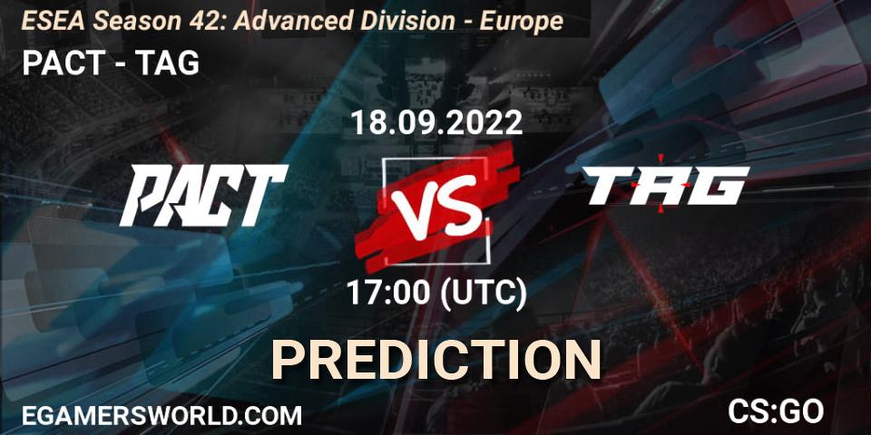 Prognoza PACT - TAG. 18.09.2022 at 17:00, Counter-Strike (CS2), ESEA Season 42: Advanced Division - Europe