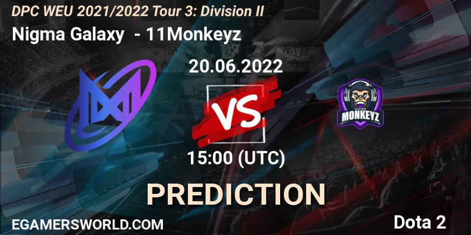 Prognoza Nigma Galaxy - 11Monkeyz. 20.06.2022 at 15:55, Dota 2, DPC WEU 2021/2022 Tour 3: Division II
