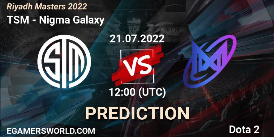Prognoza TSM - Nigma Galaxy. 21.07.2022 at 12:00, Dota 2, Riyadh Masters 2022