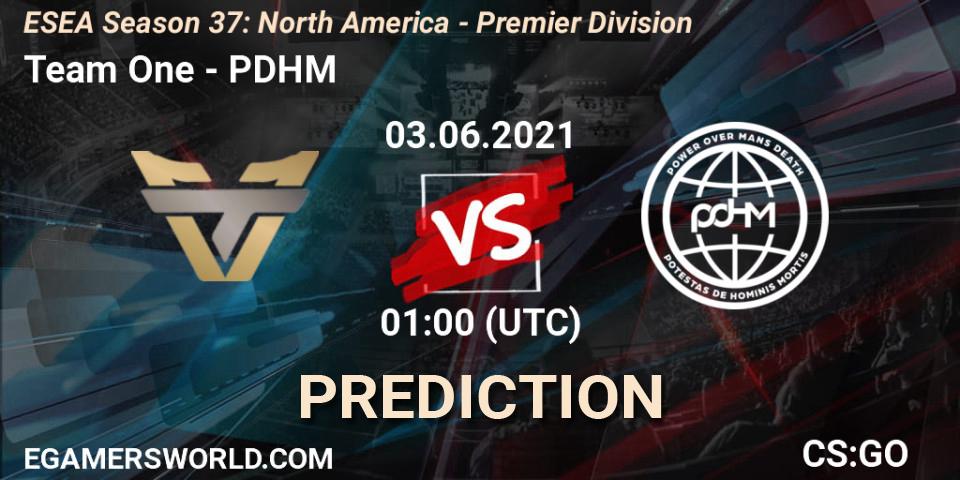 Prognoza Team One - PDHM. 03.06.2021 at 01:00, Counter-Strike (CS2), ESEA Season 37: North America - Premier Division