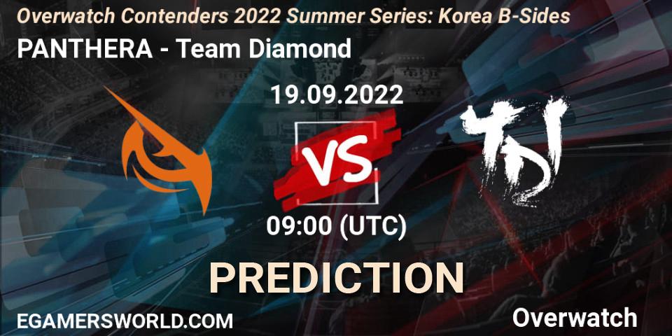 Prognoza PANTHERA - Team Diamond. 19.09.2022 at 09:00, Overwatch, Overwatch Contenders 2022 Summer Series: Korea B-Sides