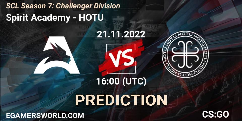 Prognoza Spirit Academy - HOTU. 23.11.2022 at 11:00, Counter-Strike (CS2), SCL Season 7: Challenger Division