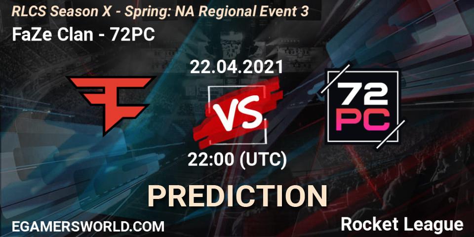 Prognoza FaZe Clan - 72PC. 22.04.2021 at 22:00, Rocket League, RLCS Season X - Spring: NA Regional Event 3