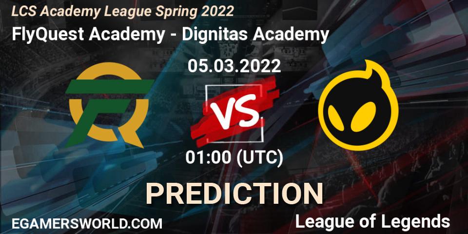 Prognoza FlyQuest Academy - Dignitas Academy. 05.03.2022 at 01:00, LoL, LCS Academy League Spring 2022